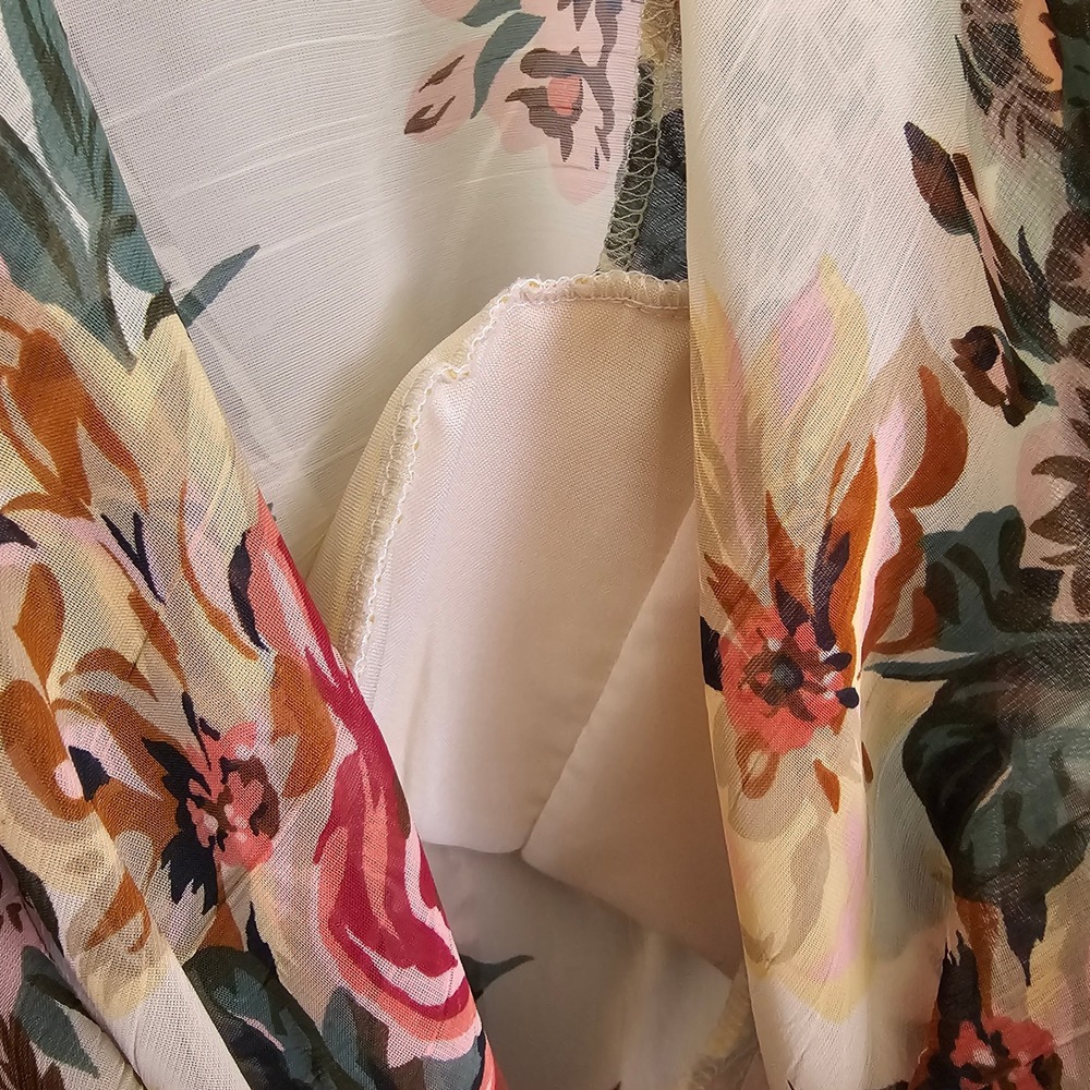 Vintage 90s Nilani Floral Sheer Blouse Romantic Cottagecore Korea Womens M - Picture 9 of 9